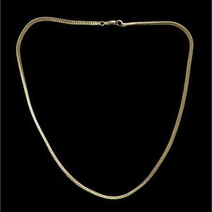 Vintage Hollow Wheat Chain Gold Tone With Lobster Clasp